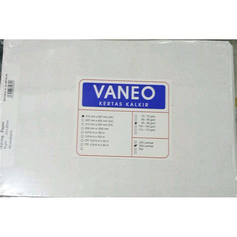 Jual Kertas Kalkir Vaneo A Gsm Shopee Indonesia