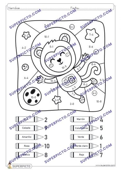 Ficha De Restas Hasta El 10 Para Imprimir Superpicto Online