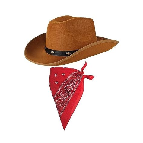 COLOFALLA Déguisement Cowboy Chapeau de Cowboy et Bandana Foulard C