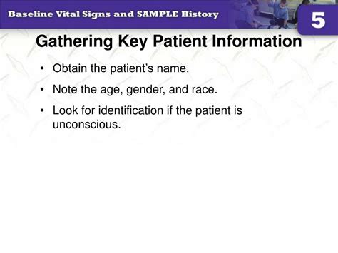 PPT 5 Baseline Vital Signs And SAMPLE History PowerPoint