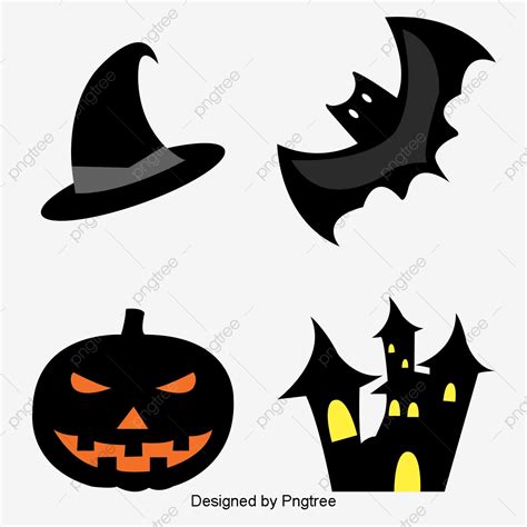 Simple Cartoon Halloween Design Pattern Witch Hat Jack O Lantern