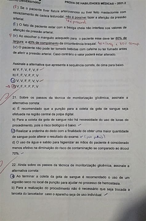 prova habilidades Habilidades Médicas I