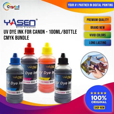 Yasen UV Dye Ink For Canon 100ml CMYK Bundle Lazada PH