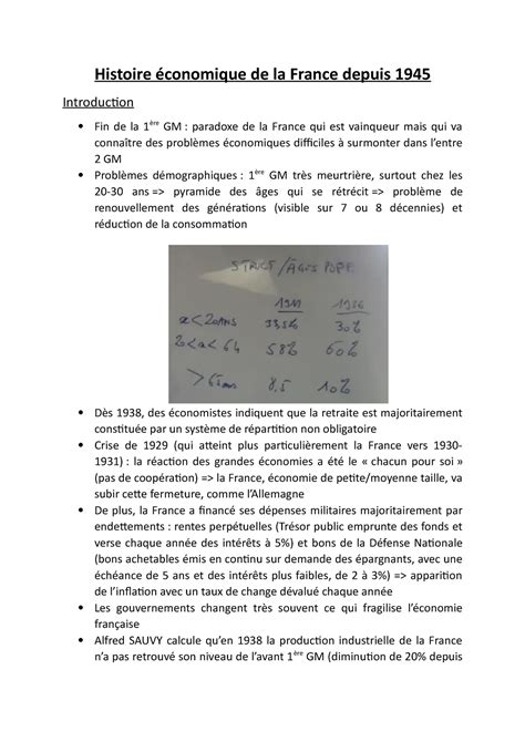 Histoire des Faits Economiques 2 Histoire économique de la France