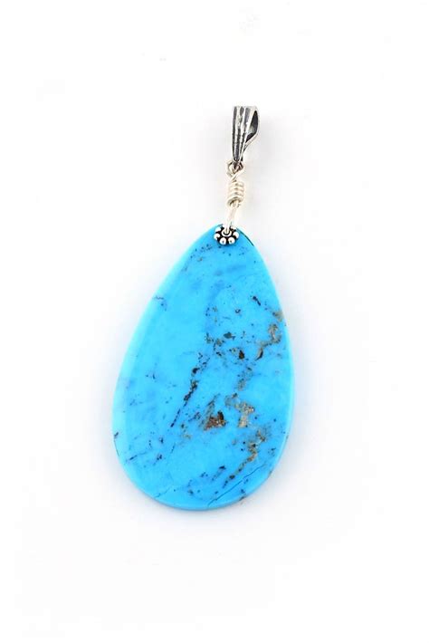 This Brilliant Blue Turquoise Slab Pendant Is Simple And Chic The