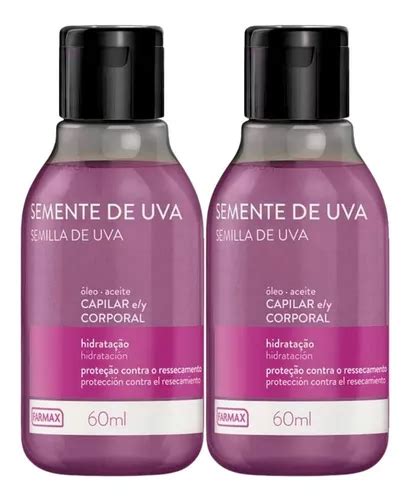 Kit 2x Óleo De Semente De Uva Capilar E Corporal 60ml Farmax MercadoLivre