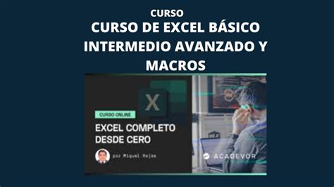 Curso De Excel Básico Intermedio Avanzado Y Macros Sistemas