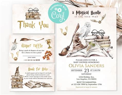 Wizard Baby Shower Invitation A Magical Bundle Is On The Way Etsy