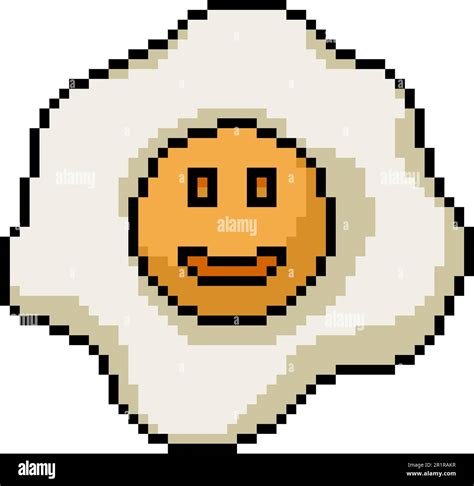 Pixel Art Of Breakfast Fried Egg Stock Vector Image Art Alamy