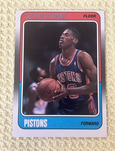 1988 89 Fleer Dennis Rodman Rookie Card RC 43 Detroit Pistons EBay