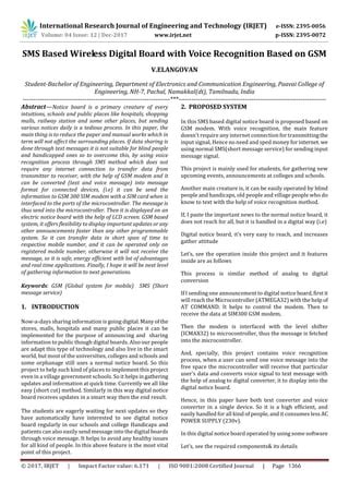 SMS Based Wireless Digital Board With Voice Recognition Based On GSM PDF