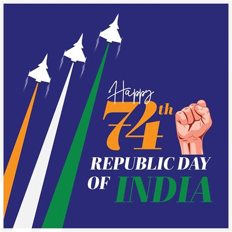 Premium Vector Happy 74th Republic Day Of India Indian Flag And