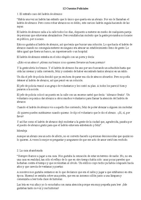 Cuentos policiales 12 Cuentos Policiales El extraño caso del ladrón