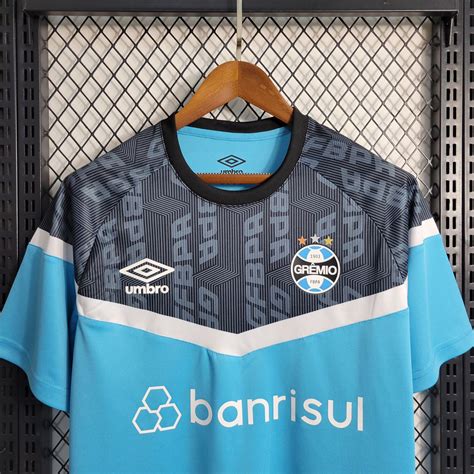 Nova Camisa Grêmio Treino Azul Torcedor Masculina 2023 2024 021