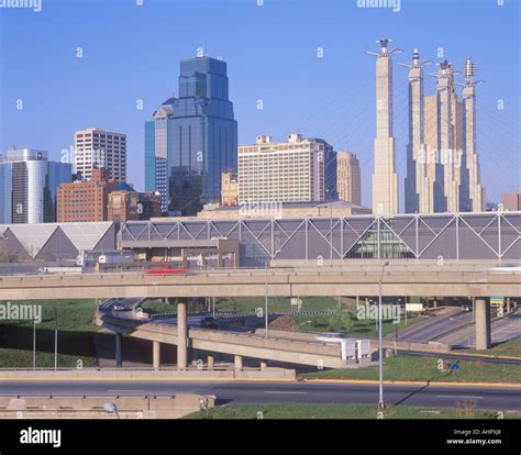 Skyline of Kansas City Missouri with Interstate 10 Stock Photo - Alamy