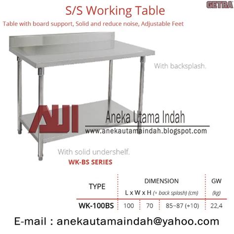 Jual WK 100BS Stainless Steel Working Table With Blacksplash Atau Meja