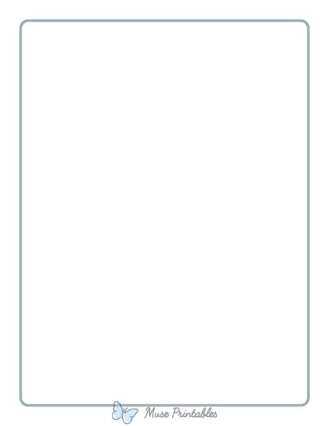 Printable Blue Gray Rounded Thin Line Page Border