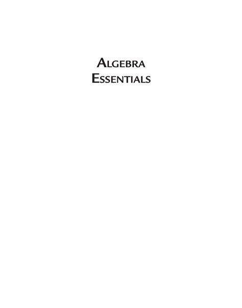 Algebra Essentials Libro De Matemática Para Aprender Algebra