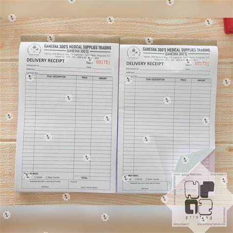 2 Pads Customized Receipt Sales Invoice Delivery Receipt Purchase Order