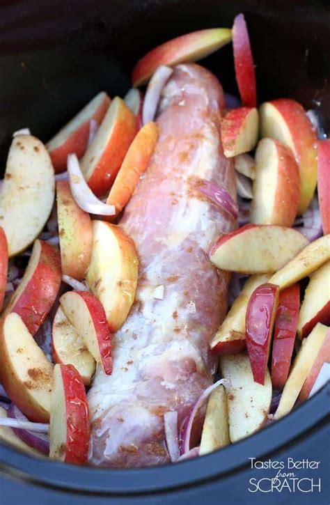 Apple Cinnamon Slow Cooked Porkloin Recipe Pork Loin Recipes Slow Cooker Slow Cooker Apples