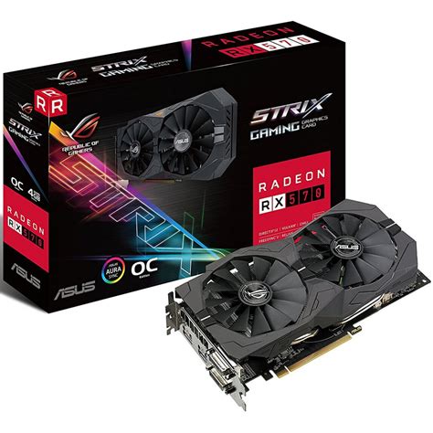 Placa De Vídeo Asus Radeon Rx 570 Rog Strix Dual Oc 4gb Gddr5 256bit