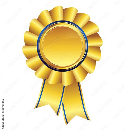 Beautiful Gold Ribbon Award With Blue Accents Stock Vector Adobe Stock