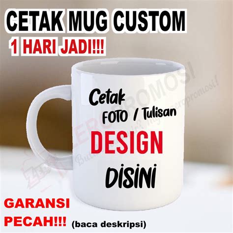 Jual Cetak Mug Custom Foto Tulisan Tanpa Minimal Order Shopee Indonesia