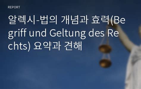 알렉시 법의 개념과 효력 Begriff und Geltung des Rechts 요약과 견해 레포트