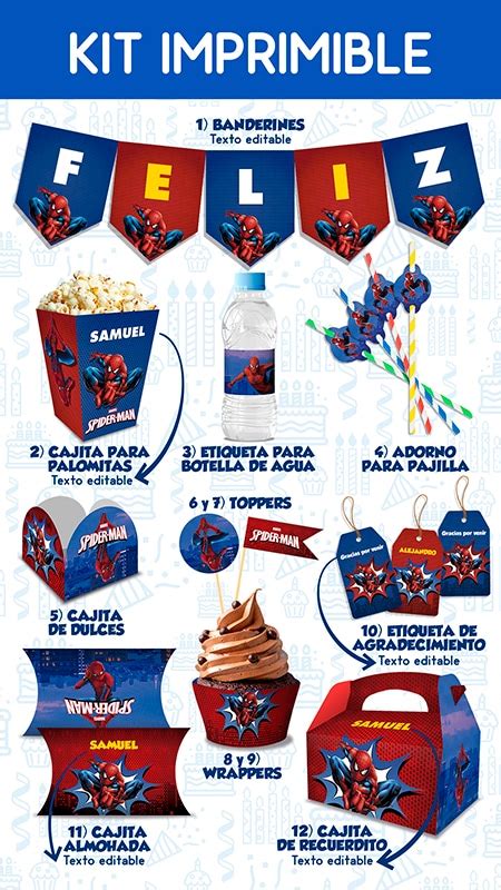 Kit Fiesta Imprimible Spiderman Imprimible Imprimibles Spiderman