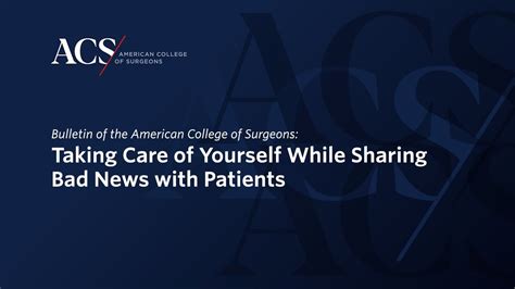 Bulletin ACS Taking Care Of Yourself While Sharing Bad News With