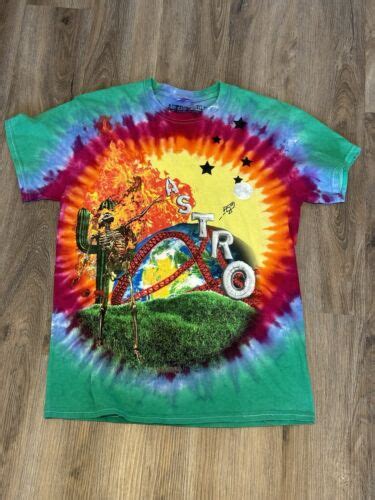 Travis Scott Lg Astroworld Cactus Jack Tie Dye Tour T Shirt Size