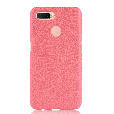 For Oppo A Shockproof Crocodile Texture Pc Pu Case Pink Alexnld