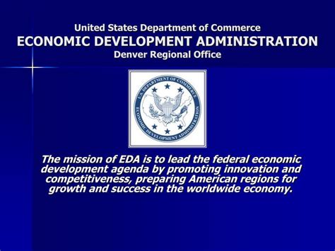 Ppt United States Department Of Commerce Economic Development