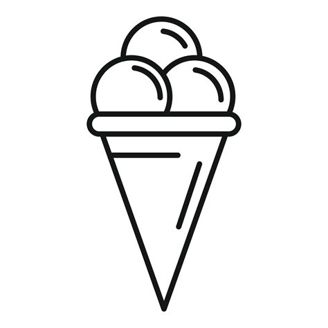 Ice cream cone icon, outline style 14502673 Vector Art at Vecteezy