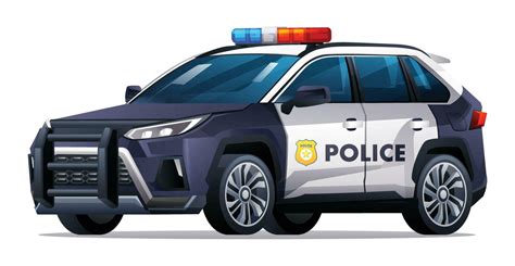 Police Car Vector Illustration Patrol Official Vehicle Suv Car