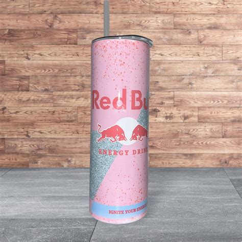 Pink Red Bull Naughty Btch 20oz Skinny Tumbler Stainless Steel Etsy Uk