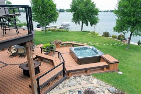 Pin By Fabiana Menezes On Patio Hot Tub Backyard Hot Tub Deck Relaxing Backyard