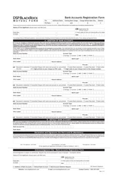 Fillable Online Bank Accounts Registration Form DSP BlackRock Mutual