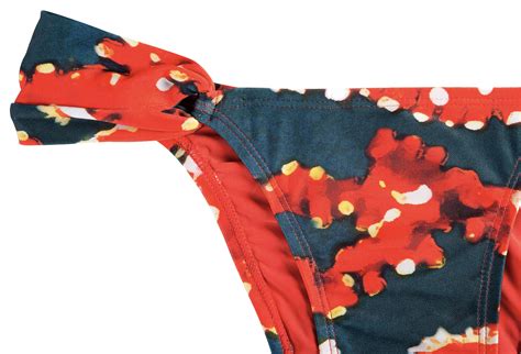Brazilian Cross Over Effect Swimwear In Red And Dark Blue Twisted Bikini Maldives