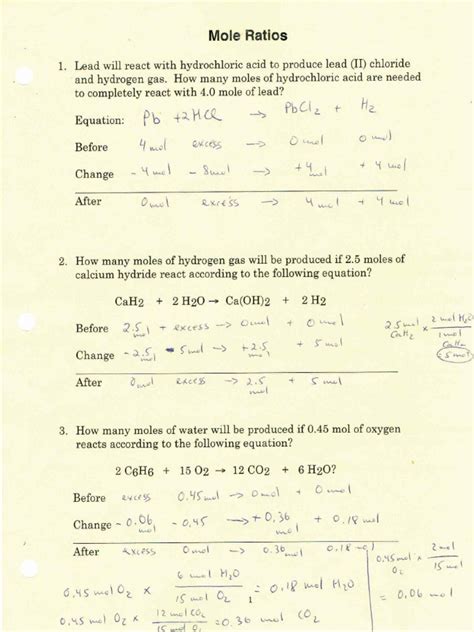 Mole Ratios | PDF