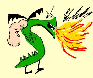 Angry Fire Dragon - Drawception