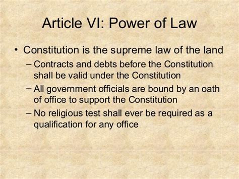 Article Vi Of The U S Constitution Due