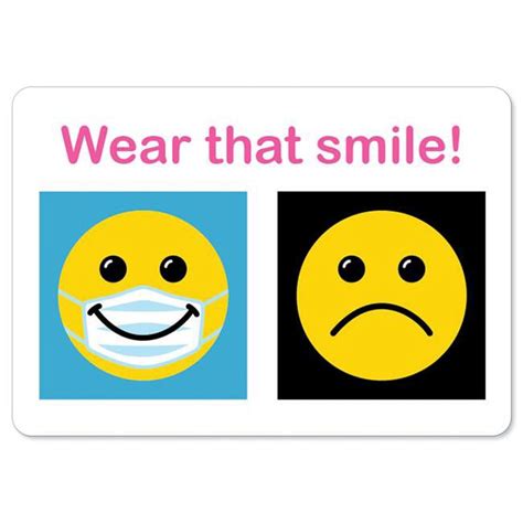 Public Safety Sign Wear That Smile Mask Vinyl Decal Protect Your