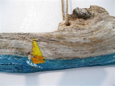 Driftwood Painted Driftwood Surf Art Surf Boarder Ocean