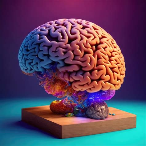 Premium AI Image Colorful Human Brain Illustration