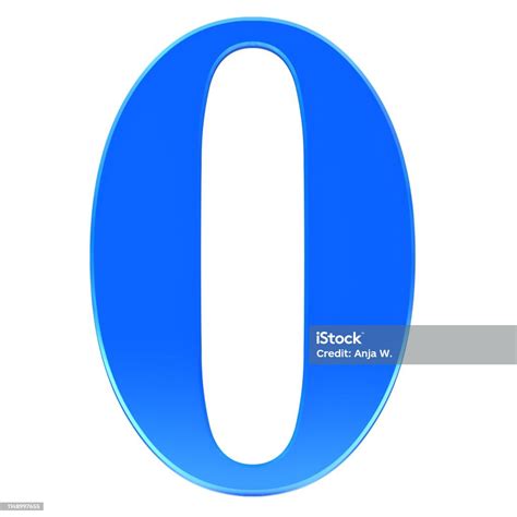 Number Zero 0 Blue 3d Three Dimensional Render Graphic Sign Isolated On