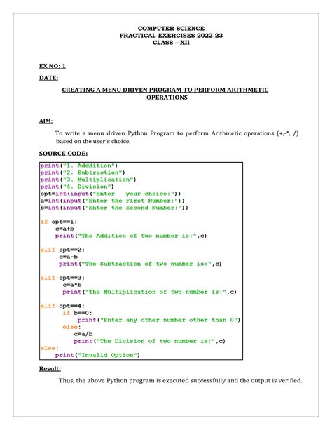 Class 12 Cs Practical Exercises 2022 2023 Updated Computer Science Practical Exercises 2022