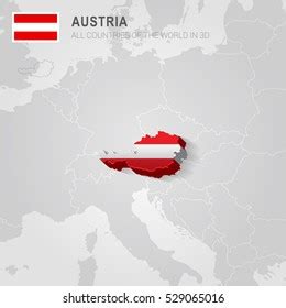 Austria Neighboring Countries Europe Administrative Map Stock Vector ...