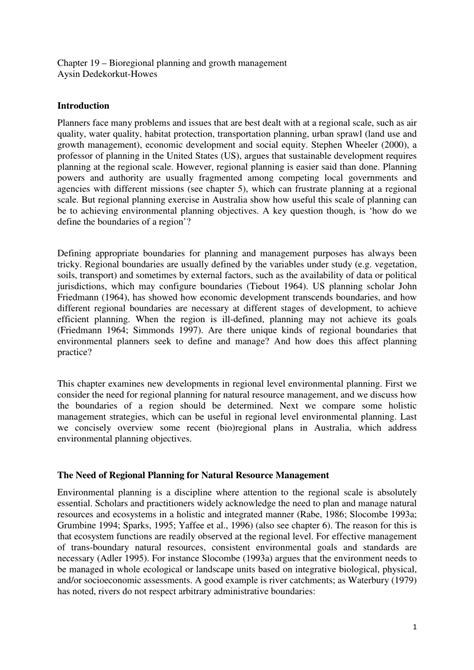 (PDF) Bioregional planning and growth management