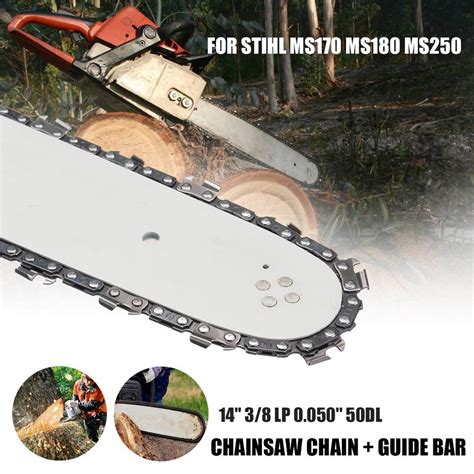 Buy 14‘‘ Chainsaw Guide Bar 3 8 Lp 50dl Saw Chain Set For Stihl Ms250 Ms180 Ms170 At Affordable